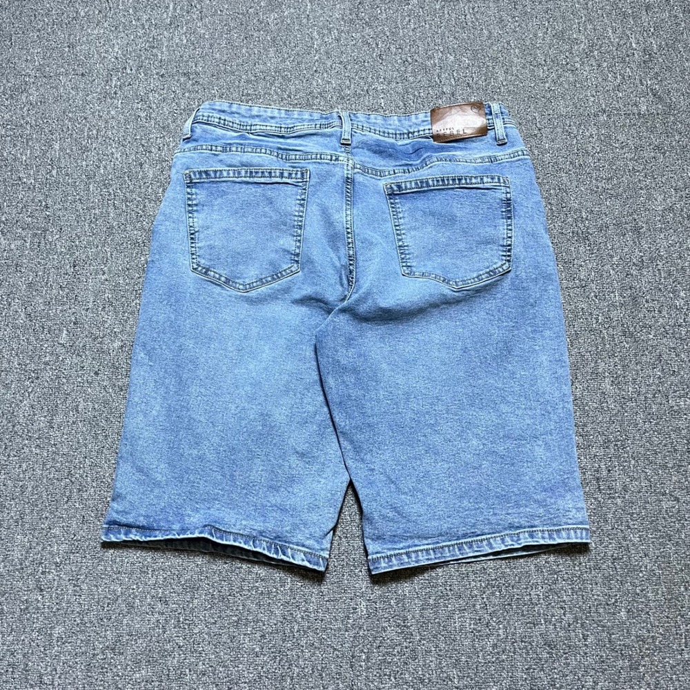 Artful Rebel Denim Shorts 34W Blue Y2K Jean Shorts Five Pocket Mens